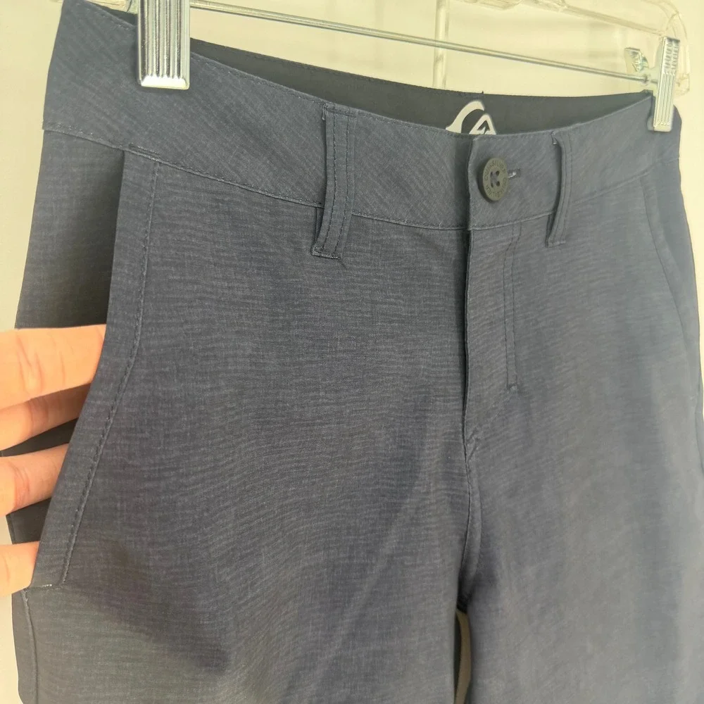 Quiksilver Amphibian Shorts Mens 25 Blue Hybrid Water Stretch Board Surf Utility